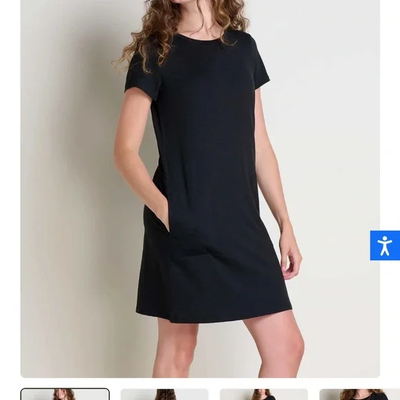 Toad&Co Windmere II Short Sleeve Dress in medium, black - Picture 6 of 8